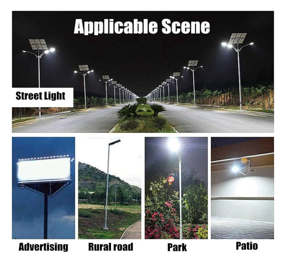 Foco Solar LED 150W con Sensor de Movimiento + fijos - 13,000 lumens